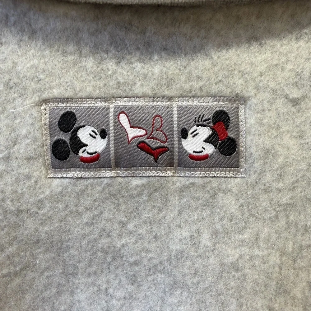 VINTAGE DISNEY STORE Mickey & Minnie Mouse Heart Fleece Jacket